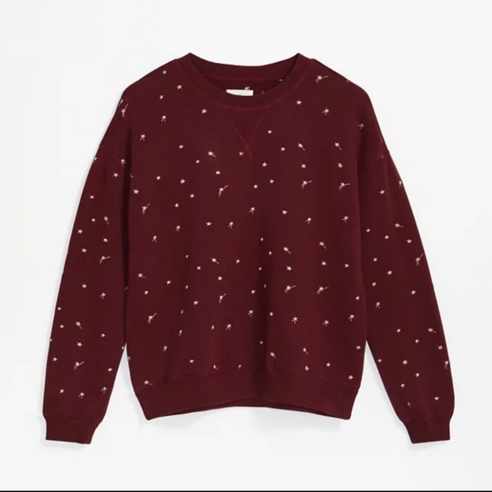 Lou & Grey Embroidered Star Crew Neck Sweater